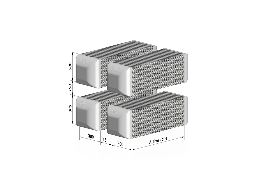 3D-malli matriisiäänenvaimentimesta tyyppi M-300-S-150